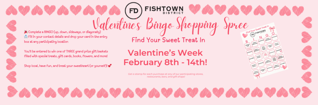 fishtown district hosting a valentine's bingo shopping spree