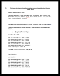 July 2025 Board Meeting Minutes for the Fishtown Kensington Business Improvement District