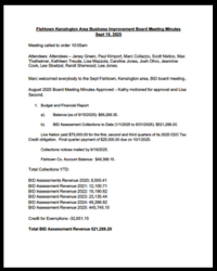 Fishtown District board meeting minutes September 2025