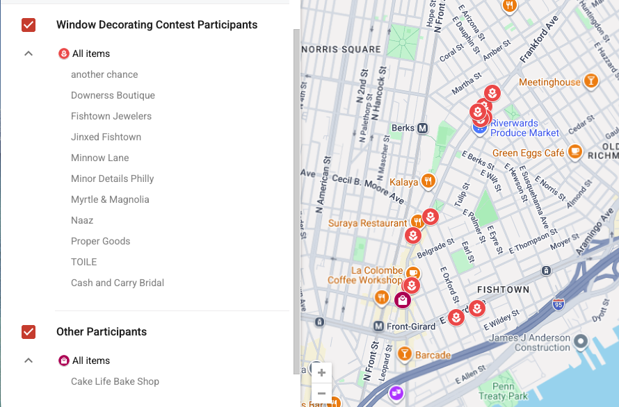 Fishtown district petals and promenades celebrate mom map